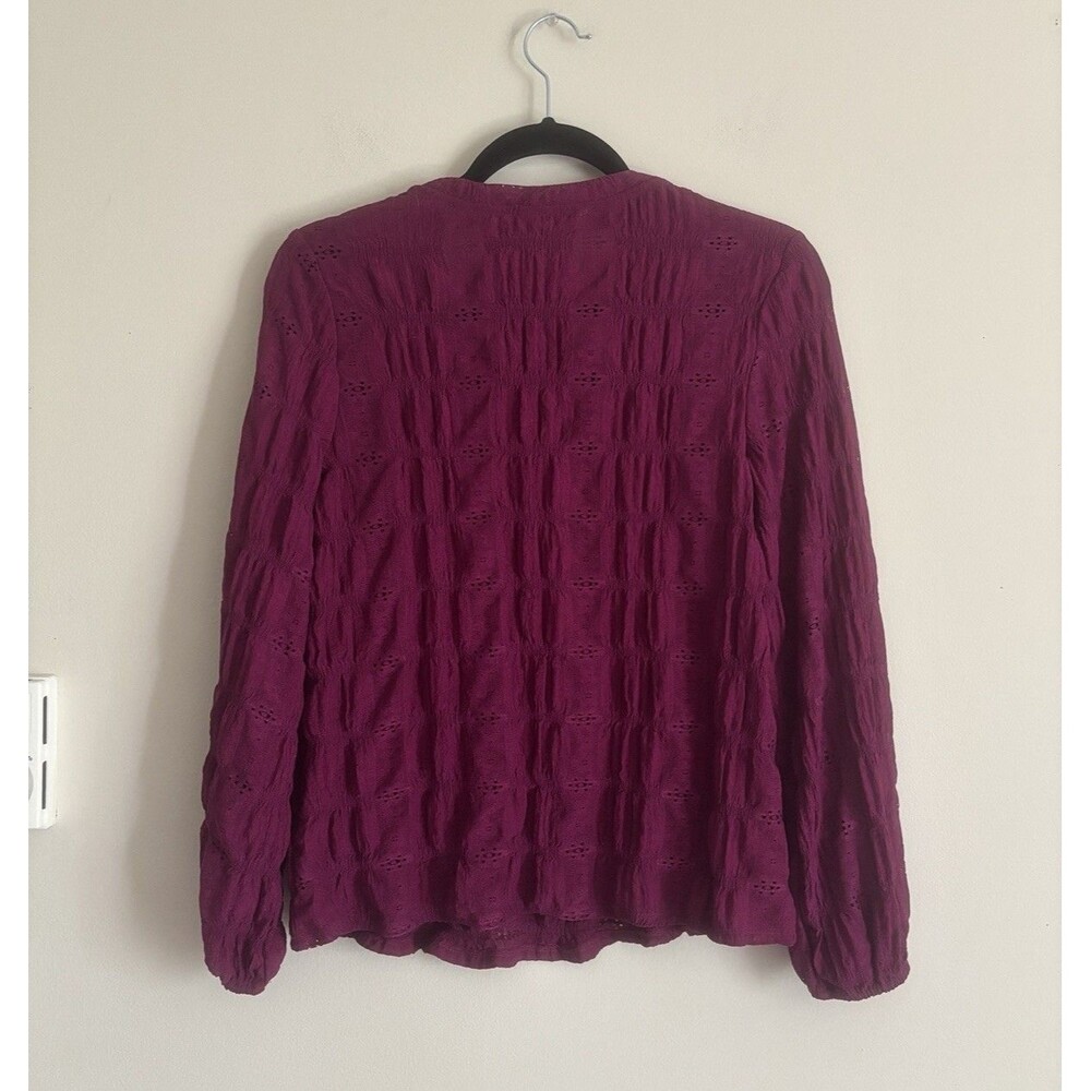 Frye Womens Small Top Purple Corset Textured Long Sleeve Boho Festival‎ Hippie - Picture 6 of 6
